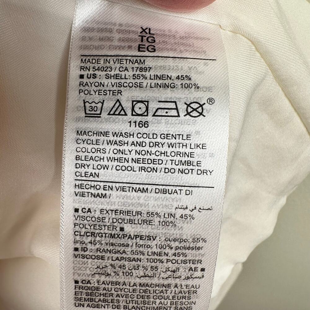 NEW Old Navy Double Breasted Linen Blend Blazer Cream XL Coastal Office Classic - Picture 12 of 13